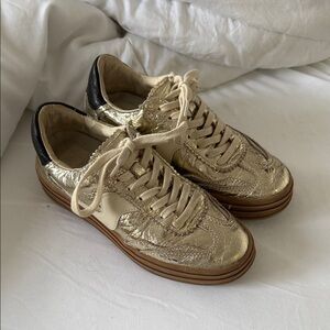 Dolce Vita Metallic Gold and Black Sneakers